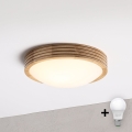 BRILAGI - LED Stropní svítidlo CARVALHO MODERN SLIM 1xE27/60W/230V pr. 27,5 cm dub