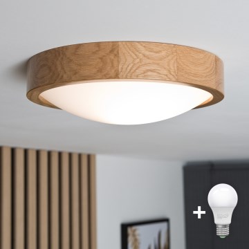 Brilagi - LED Stropní svítidlo CARVALHO SLIM 1xE27/15W/230V dub pr. 27 cm