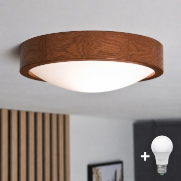 Brilagi - LED Stropní svítidlo CARVALHO SLIM 1xE27/15W/230V dub třešeň pr. 27 cm