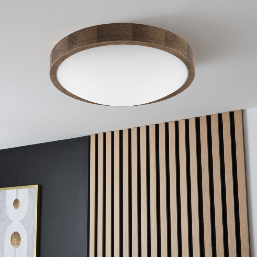 Brilagi - LED Stropní svítidlo CARVALHO SLIM 2xE27/60W/230V dub ořech pr. 37 cm