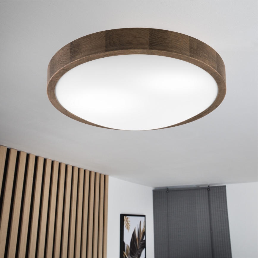 Brilagi - LED Stropní svítidlo CARVALHO SLIM 2xE27/60W/230V dub ořech pr. 37 cm