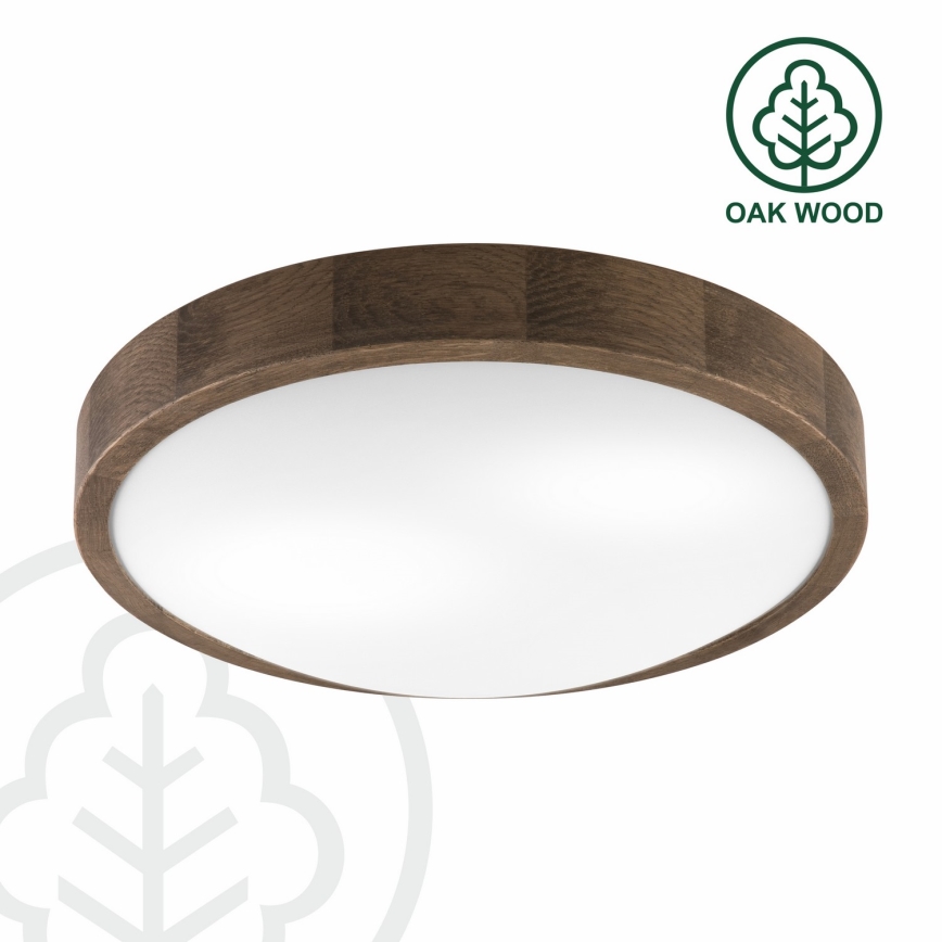Brilagi - LED Stropní svítidlo CARVALHO SLIM 2xE27/60W/230V dub ořech pr. 37 cm