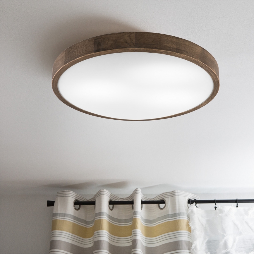 Brilagi - LED Stropní svítidlo CARVALHO SLIM 3xE27/15W/230V dub ořech pr. 47 cm
