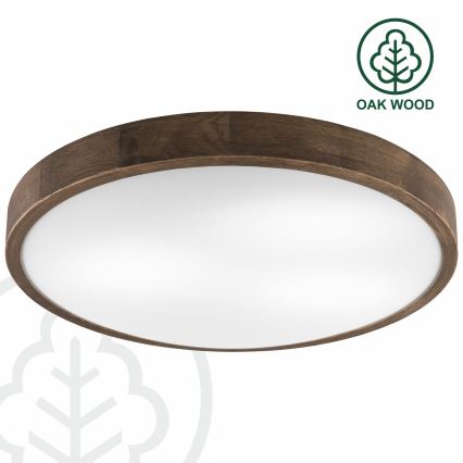 Brilagi - LED Stropní svítidlo CARVALHO SLIM 3xE27/15W/230V dub ořech pr. 47 cm