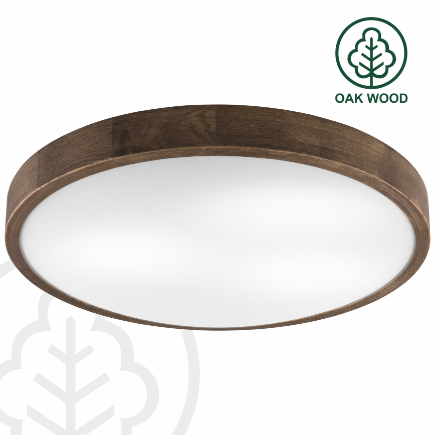 Brilagi - LED Stropní svítidlo CARVALHO SLIM 3xE27/15W/230V dub ořech pr. 47 cm
