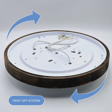 Brilagi - LED Stropní svítidlo CARVALHO SLIM 3xE27/15W/230V dub ořech pr. 47 cm