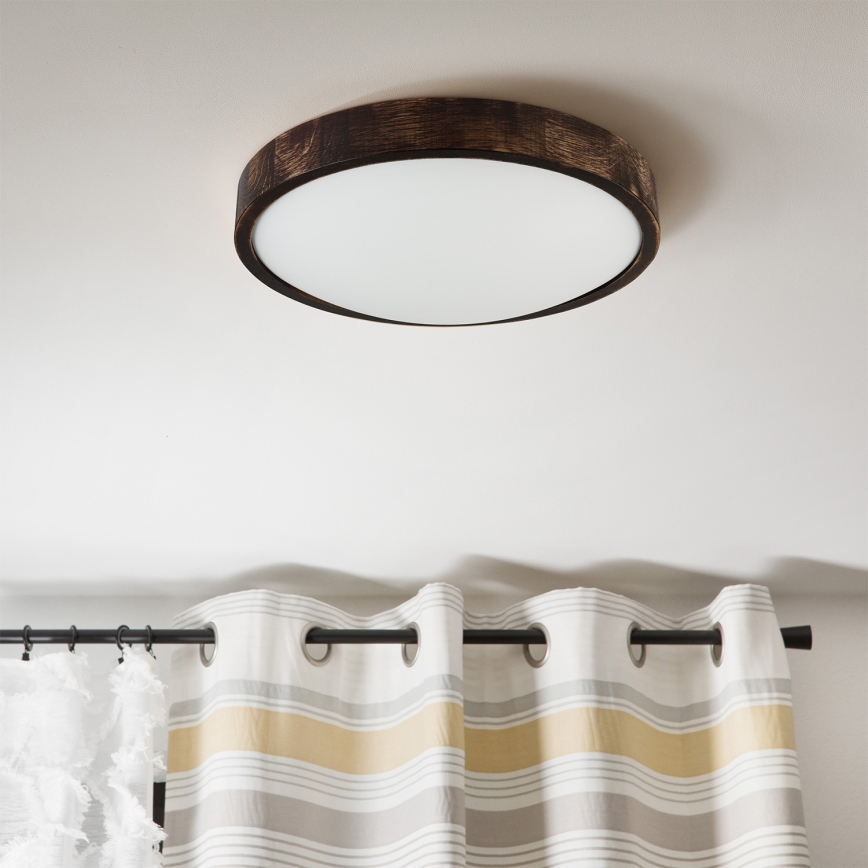 Brilagi - LED Stropní svítidlo CARVALHO SLIM SMOKEY LED/36W/230V dub pr. 37,5 cm