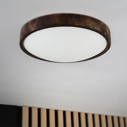 Brilagi - LED Stropní svítidlo CARVALHO SLIM SMOKEY LED/36W/230V dub pr. 37,5 cm