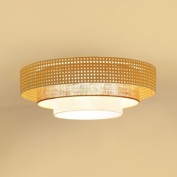 Brilagi - LED Stropní svítidlo CEDAR LUNETA LED/26W/230V ratan/hnědá/krémová