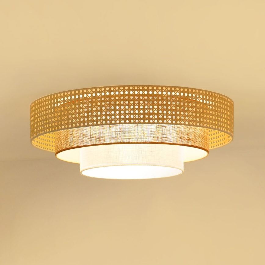 Brilagi - LED Stropní svítidlo CEDAR LUNETA LED/26W/230V ratan/hnědá/krémová