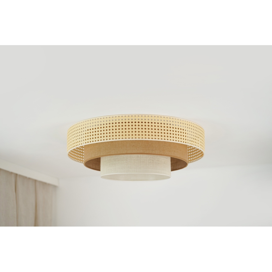 Brilagi - LED Stropní svítidlo CEDAR LUNETA LED/26W/230V ratan/hnědá/krémová
