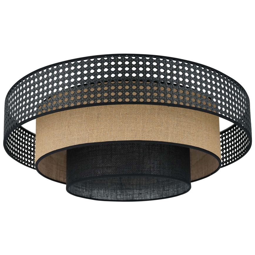Brilagi - LED Stropní svítidlo DAKOTA LUNETA LED/12W/230V pr. 60 cm 3000K/4000K/6400K černá/ratan