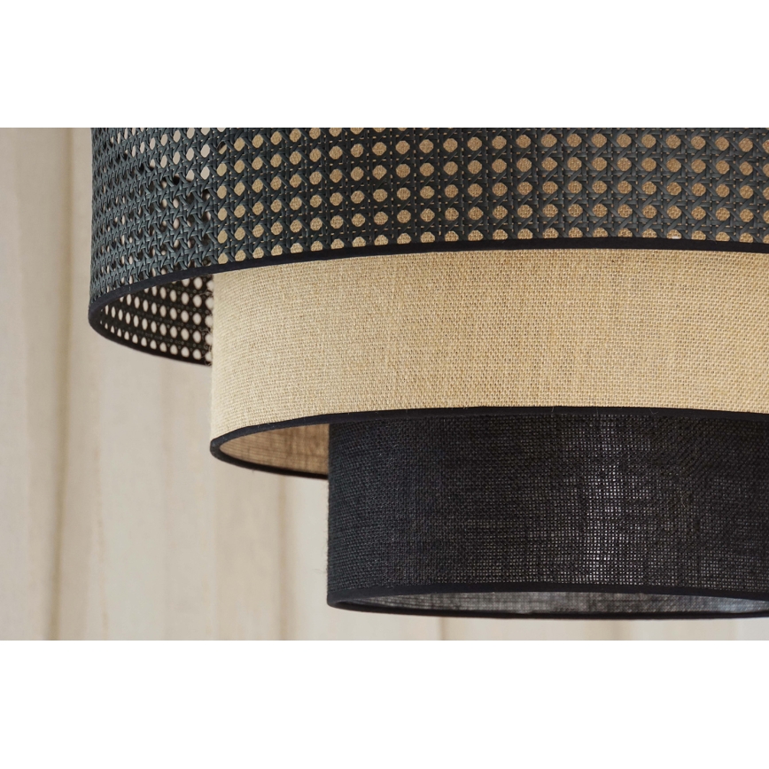 Brilagi - LED Stropní svítidlo DAKOTA LUNETA LED/12W/230V pr. 60 cm 3000K/4000K/6400K černá/ratan