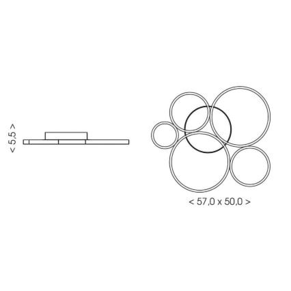 BRILAGI - LED Stropní svítidlo ECHO LED/60W/230V 4000K 50x57 cm černá