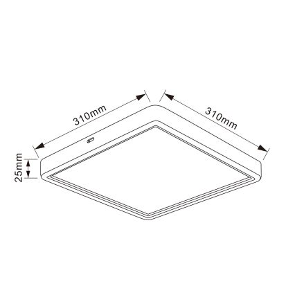 Brilagi - LED Stropní svítidlo ESTELA SQUARE LED/24W/230V 31x31 cm bílá
