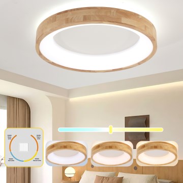 Brilagi - LED Stropní svítidlo FALCON WOOD LED/40W/230V 3000/4000/6000K pr. 60 cm dřevo