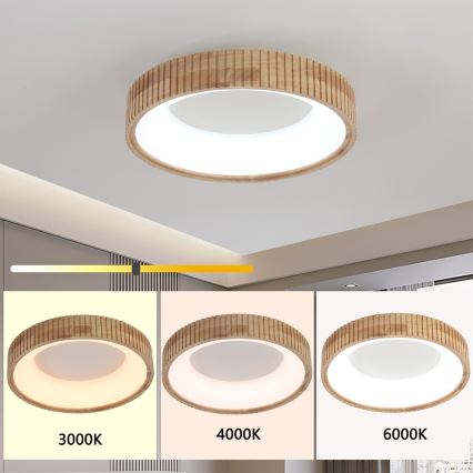 Brilagi - LED Stropní svítidlo FALCON WOOD MODERN LED/30W/230V 3000/4000/6000K pr. 45 cm dřevo
