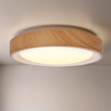Brilagi - LED Stropní svítidlo FLOCO LED/24W/230V pr. 30 cm dekor dřeva/bílá