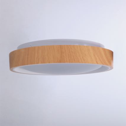 Brilagi - LED Stropní svítidlo FLOCO LED/24W/230V pr. 30 cm dekor dřeva/bílá