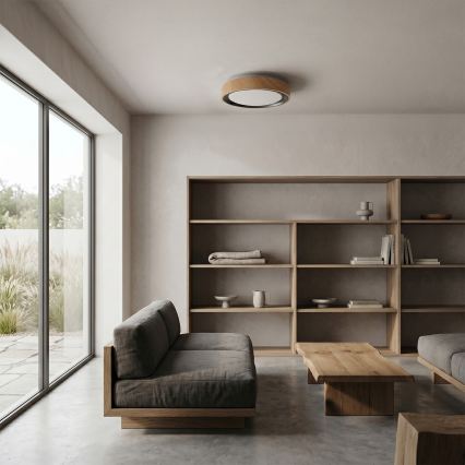 Brilagi - LED Stropní svítidlo FLOCO LED/24W/230V pr. 30 cm dekor dřeva/černá