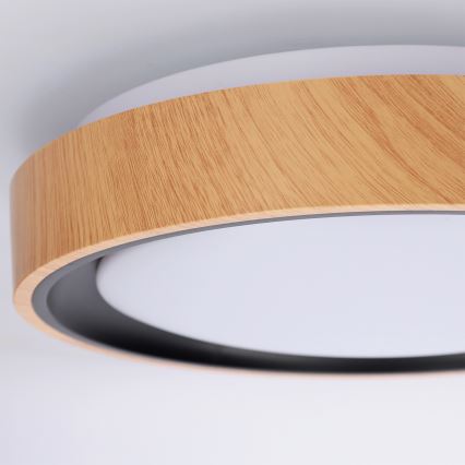 Brilagi - LED Stropní svítidlo FLOCO LED/24W/230V pr. 30 cm dekor dřeva/černá
