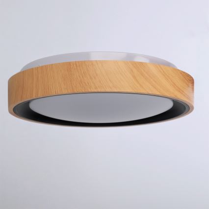 Brilagi - LED Stropní svítidlo FLOCO LED/24W/230V pr. 30 cm dekor dřeva/černá