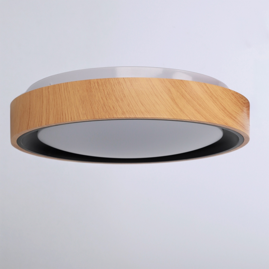 Brilagi - LED Stropní svítidlo FLOCO LED/24W/230V pr. 30 cm dekor dřeva/černá