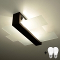 Brilagi -  LED Stropní svítidlo HERA 2xE27/7,5W/230V 43x43 cm wenge