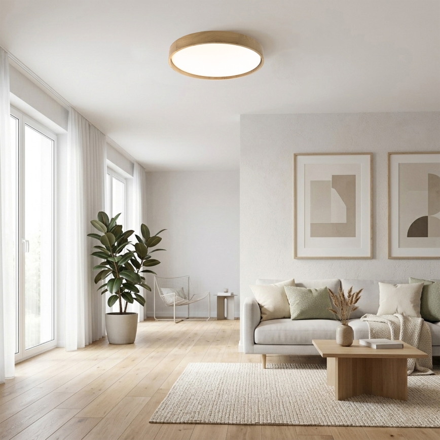 Brilagi - LED Stropní svítidlo MANAROLA PLAIN LED/36W/230V 3000K pr. 48 cm dub