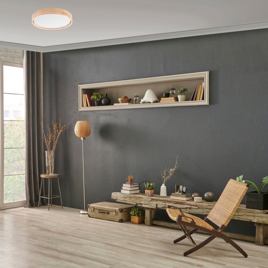 Brilagi - LED Stropní svítidlo MANAROLA SIMPLE LED/24W/230V 3000K borovice pr. 41 cm