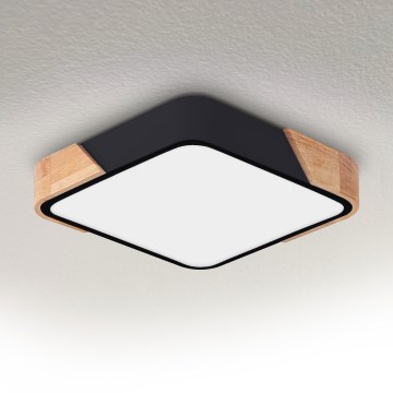 Brilagi - LED Stropní svítidlo PILANA LED/24W/230V dub/černá 32x32 cm