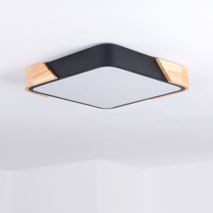 Brilagi - LED Stropní svítidlo PILANA LED/24W/230V dub/černá 32x32 cm