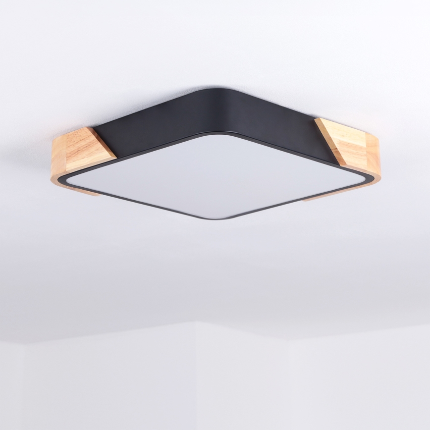 Brilagi - LED Stropní svítidlo PILANA LED/24W/230V dub/černá 32x32 cm