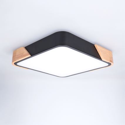 Brilagi - LED Stropní svítidlo PILANA LED/24W/230V dub/černá 32x32 cm