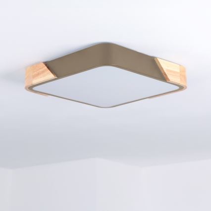 BRILAGI - LED Stropní svítidlo PILANA SQUARE LED/24W/230V dub/béžová 32x32 cm
