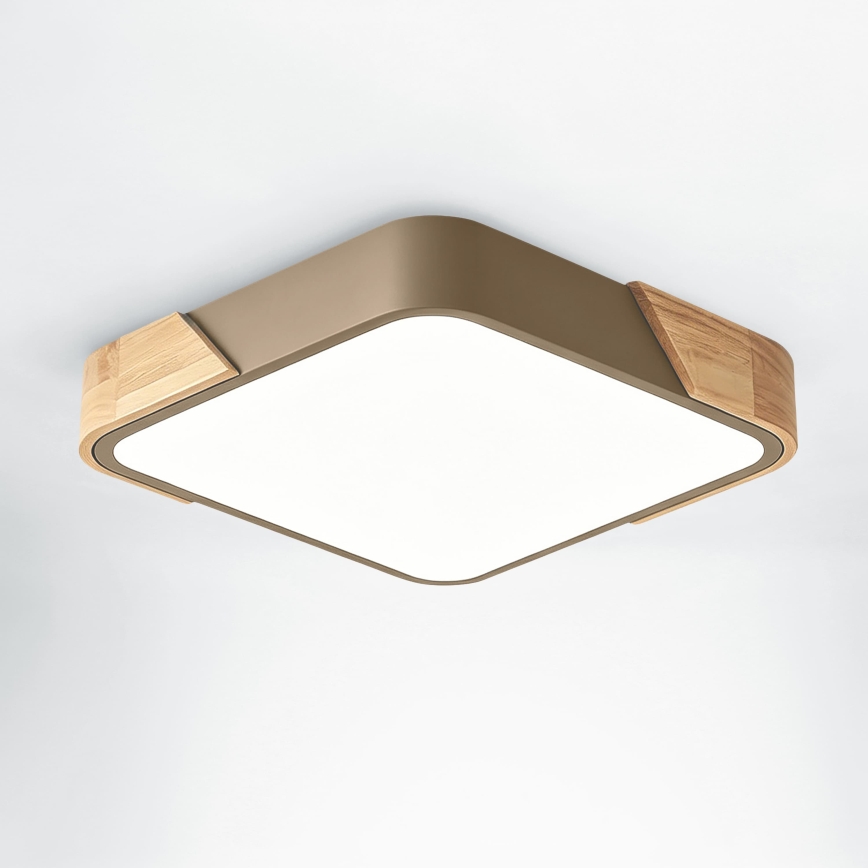 BRILAGI - LED Stropní svítidlo PILANA SQUARE LED/24W/230V dub/béžová 32x32 cm