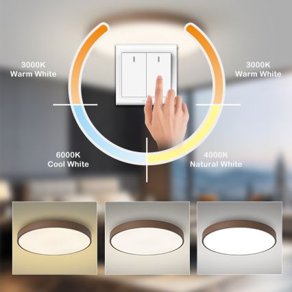 Brilagi - LED Stropní svítidlo POOL LED/100W/230V 3000/4000/6000K pr. 80 cm hnědá