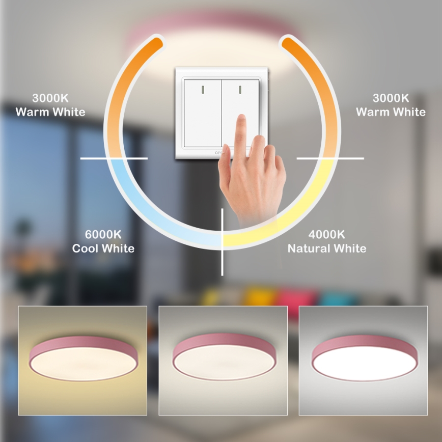 Brilagi - LED Stropní svítidlo POOL LED/100W/230V 3000/4000/6000K pr. 80 cm růžová