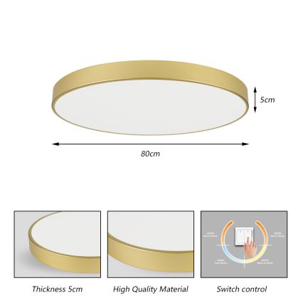 Brilagi - LED Stropní svítidlo POOL LED/100W/230V 3000/4000/6000K pr. 80 cm zlatá