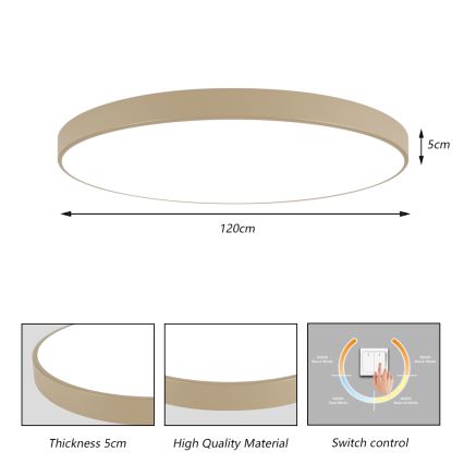 Brilagi - LED Stropní svítidlo POOL LED/180W/230V 3000/4000/6000K pr. 120 cm béžová