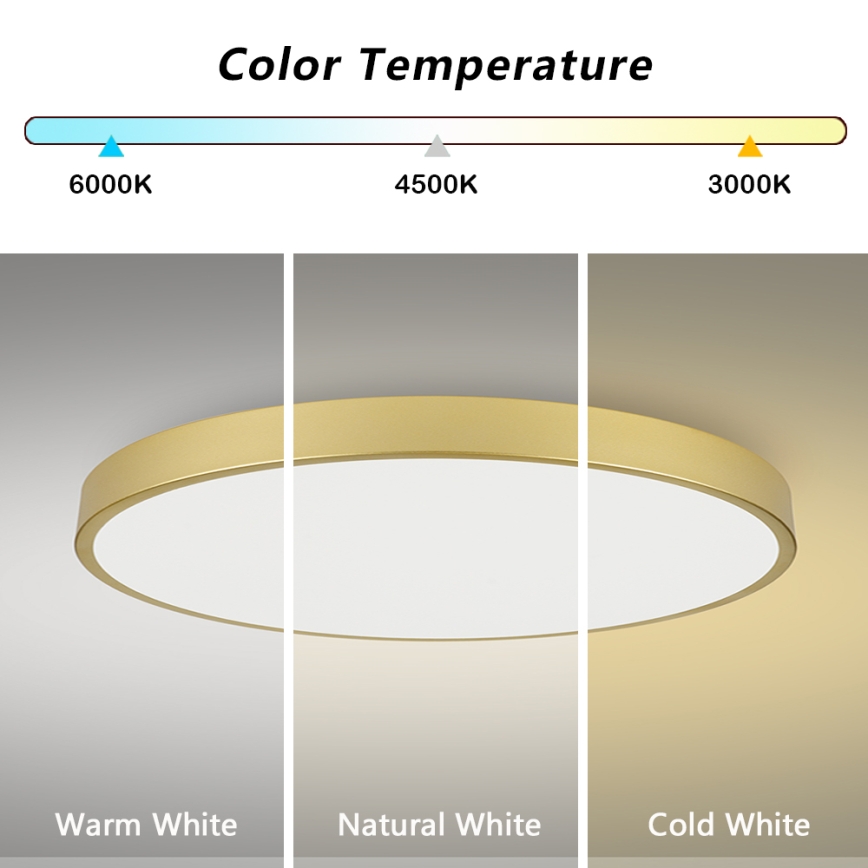 Brilagi - LED Stropní svítidlo POOL LED/180W/230V 3000/4000/6000K pr. 120 cm zlatá