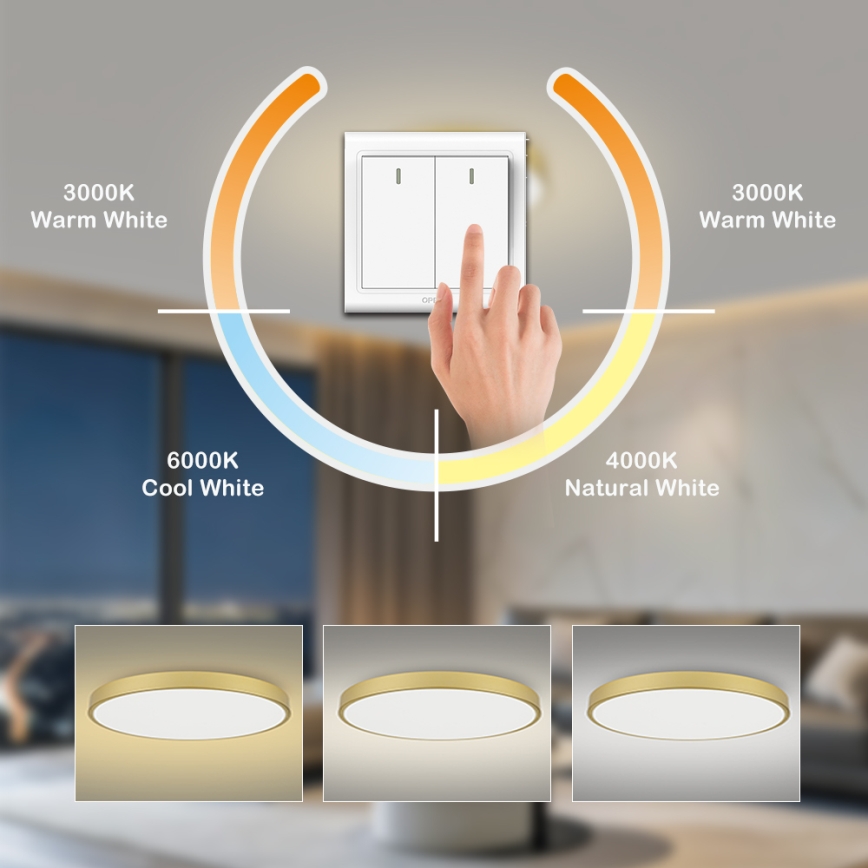 Brilagi - LED Stropní svítidlo POOL LED/180W/230V 3000/4500/6000K pr. 120 cm zlatá