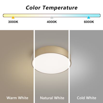 Brilagi - LED Stropní svítidlo POOL LED/24W/230V 3000/4000/6000K pr. 20 cm zlatá
