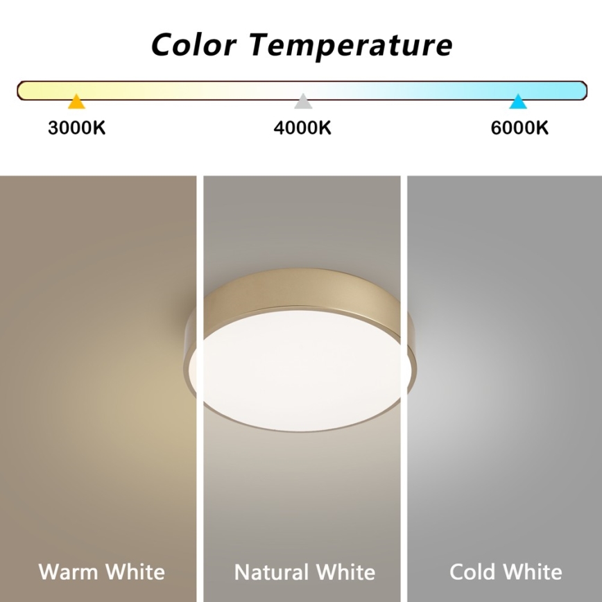 Brilagi - LED Stropní svítidlo POOL LED/24W/230V 3000/4000/6000K pr. 20 cm zlatá