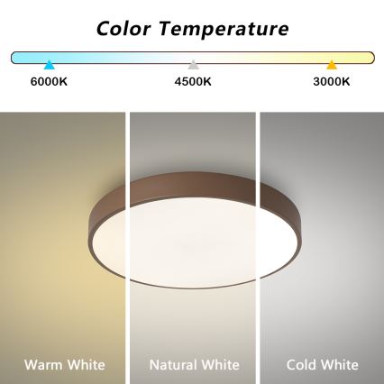 Brilagi - LED Stropní svítidlo POOL LED/36W/230V 3000/4000/6000K pr. 30 cm hnědá