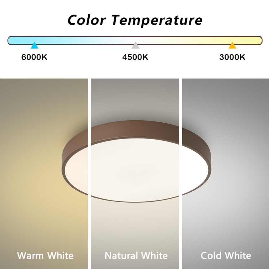 Brilagi - LED Stropní svítidlo POOL LED/36W/230V 3000/4000/6000K pr. 30 cm hnědá