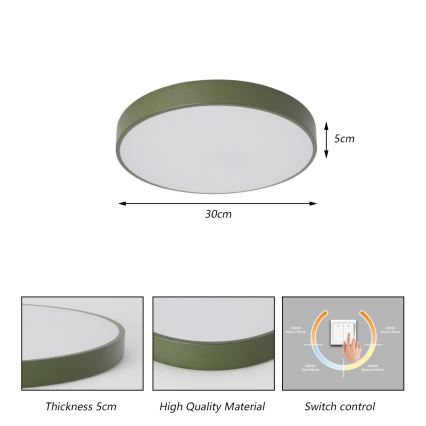 Brilagi - LED Stropní svítidlo POOL LED/36W/230V 3000/4000/6000K pr. 30 cm zelená