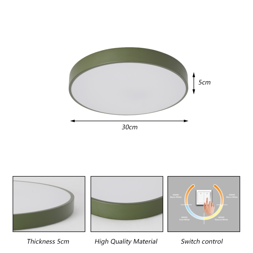 Brilagi - LED Stropní svítidlo POOL LED/36W/230V 3000/4000/6000K pr. 30 cm zelená