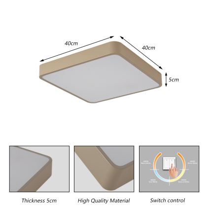 Brilagi - LED Stropní svítidlo POOL LED/36W/230V 3000/4000/6000K 40x40 cm béžová