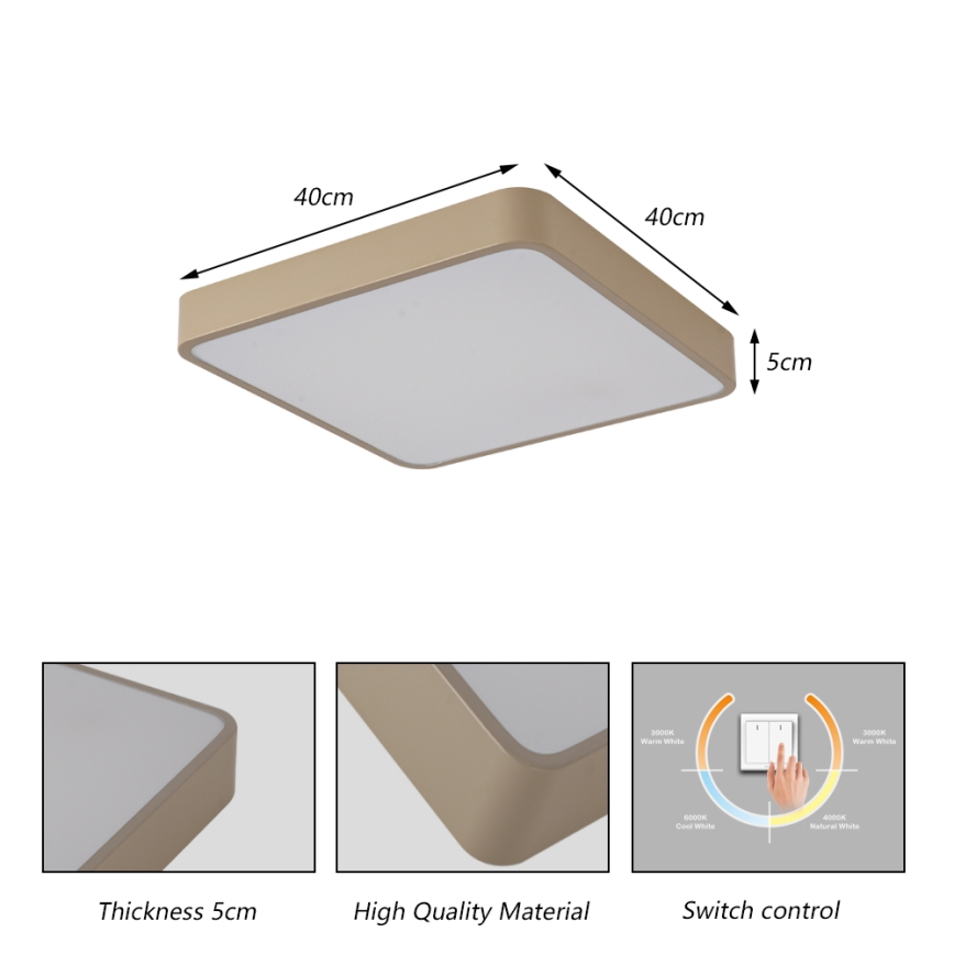 Brilagi - LED Stropní svítidlo POOL LED/36W/230V 3000/4000/6000K 40x40 cm béžová